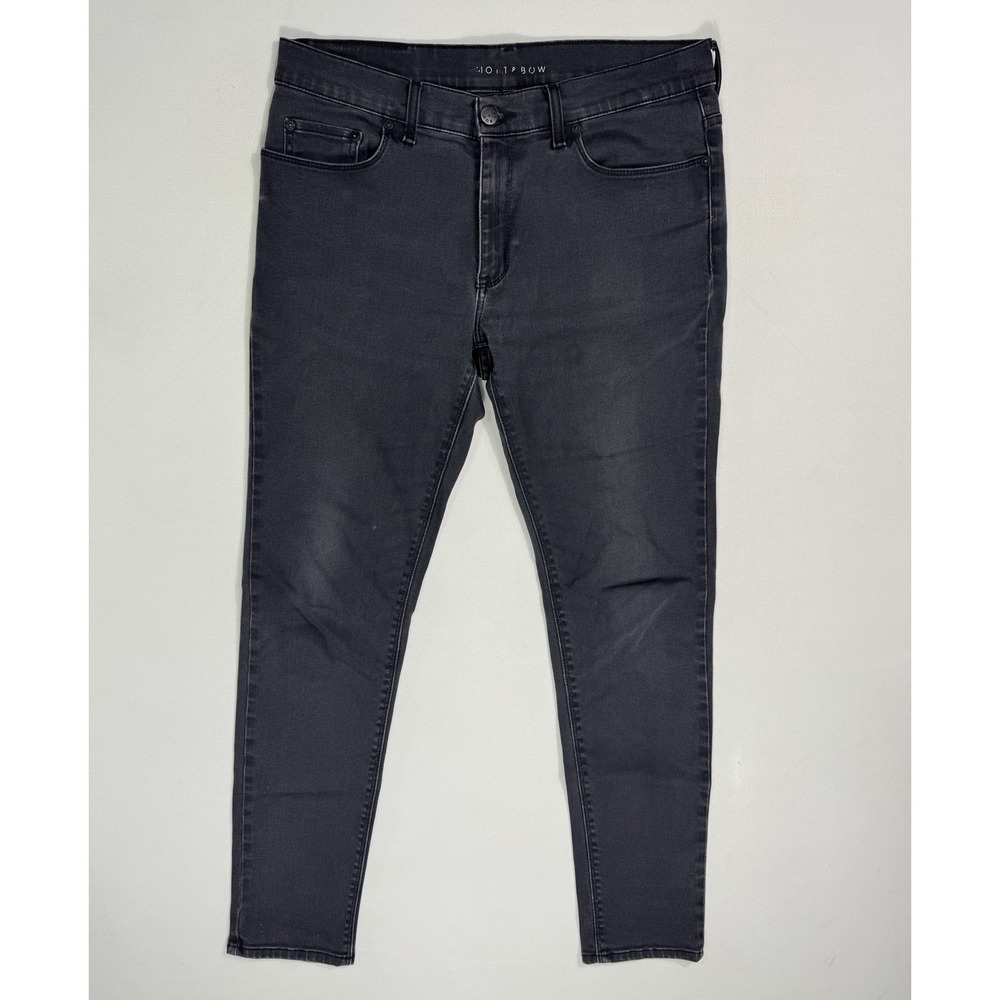 Mott and Bow Jeans Mens 33x31 Skinny Leg Faded Black Stretch Denim Pants 8083